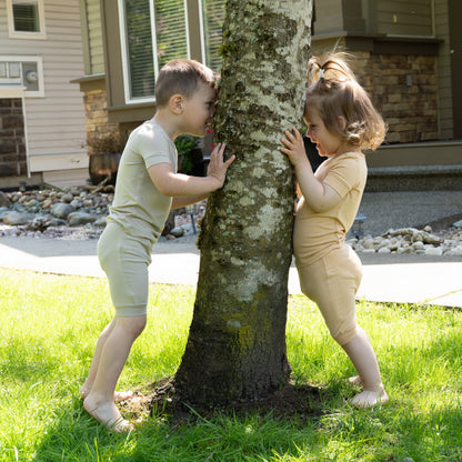 Bamboo Short Sleeve Top & Shorts Pajama Set (Cookie)