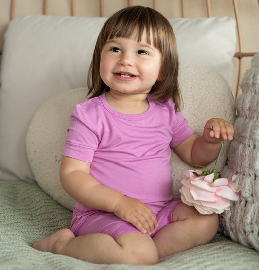 Bamboo Short Sleeve Top & Shorts Pajama Set (Crocus)