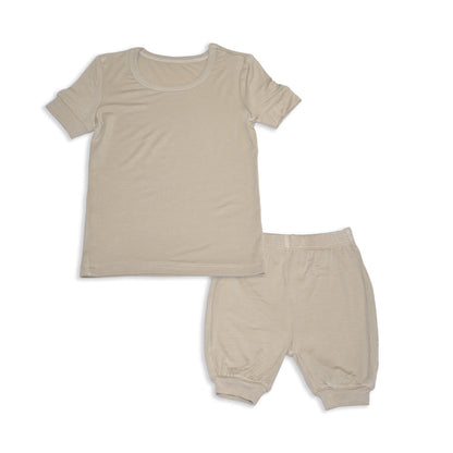 Bamboo Short Sleeve Top & Shorts Pajama Set (Owl Feather)