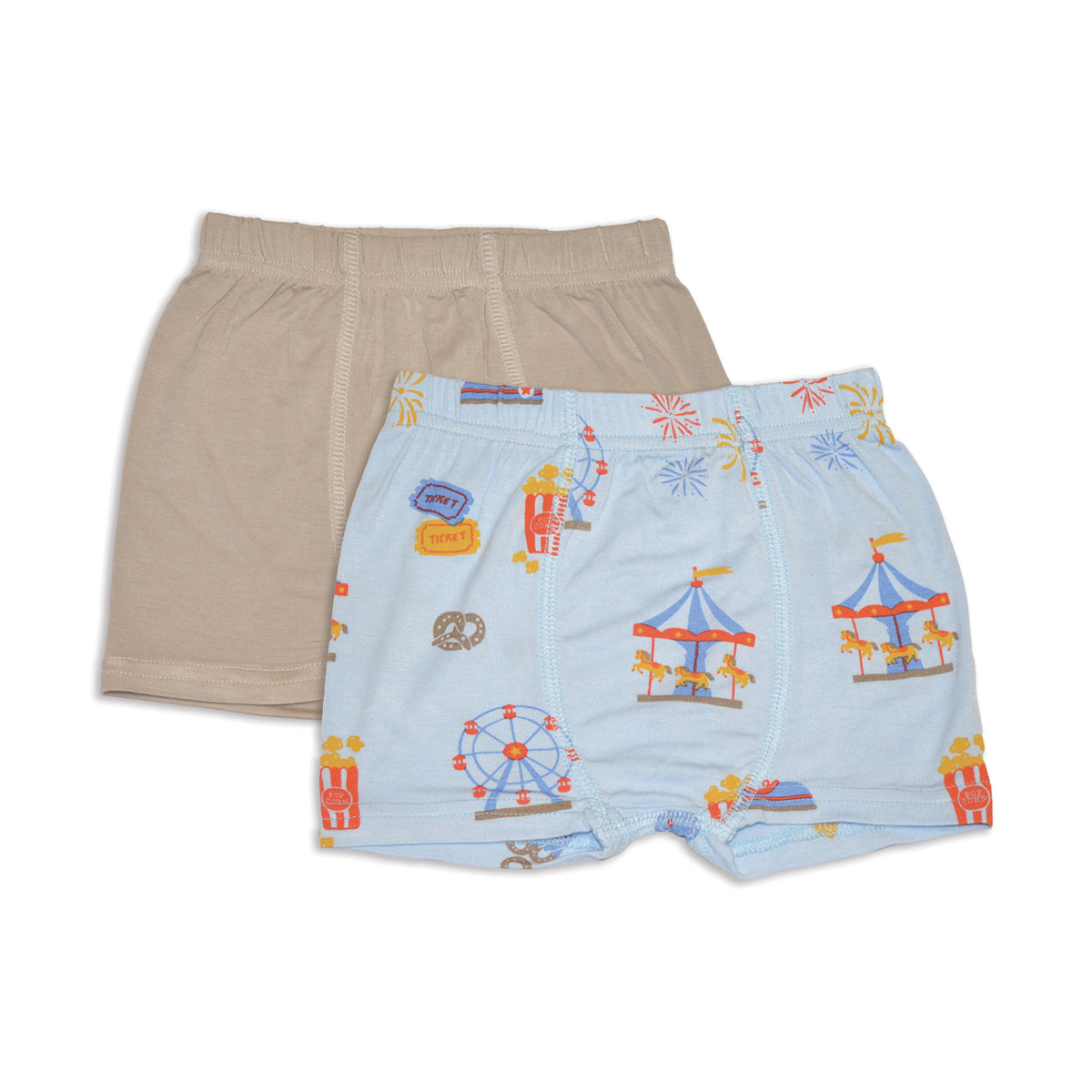 Bamboo Underwear Shorts 2 pack (Funland/Owl Feather)