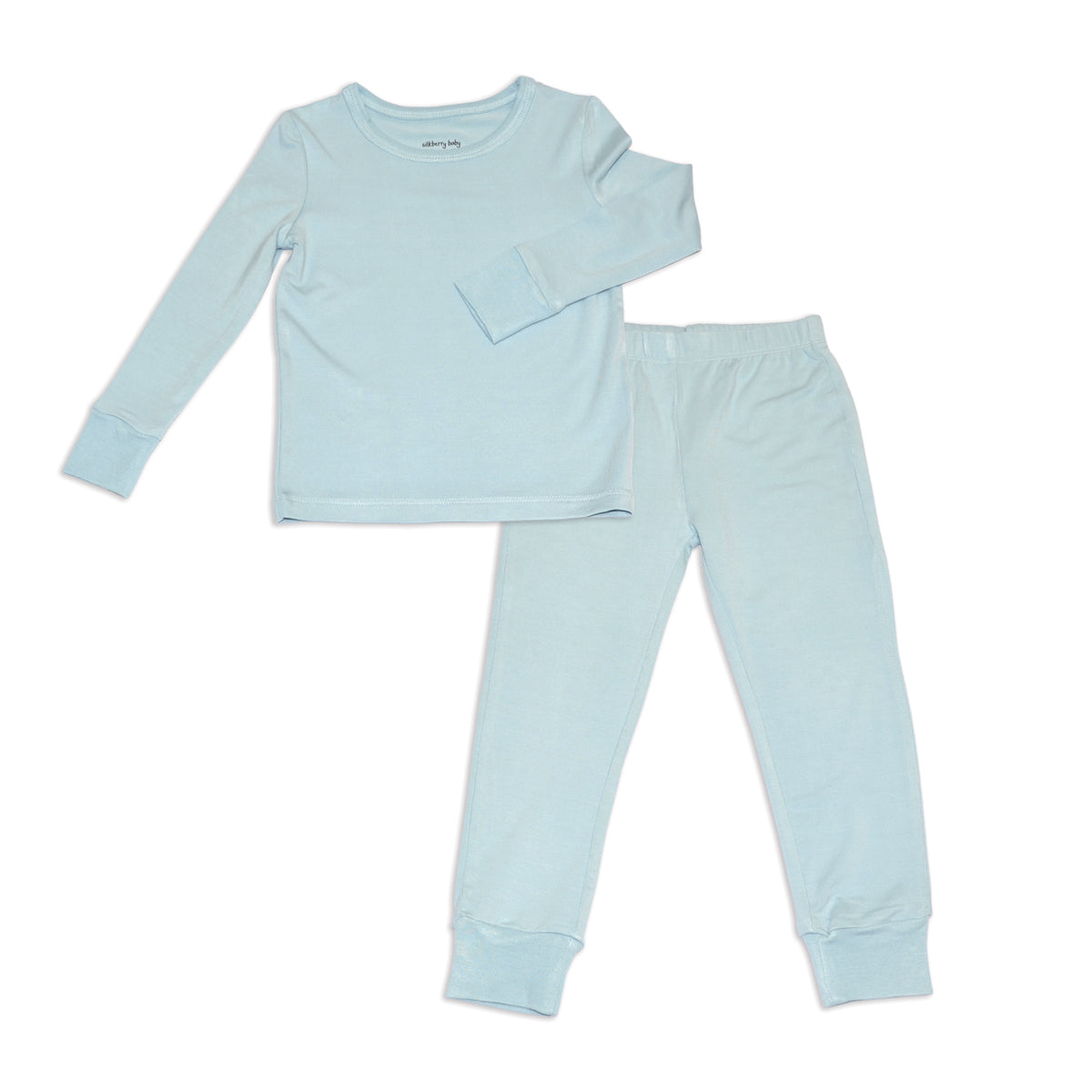 bamboo long sleeve pajama set blue cloud color