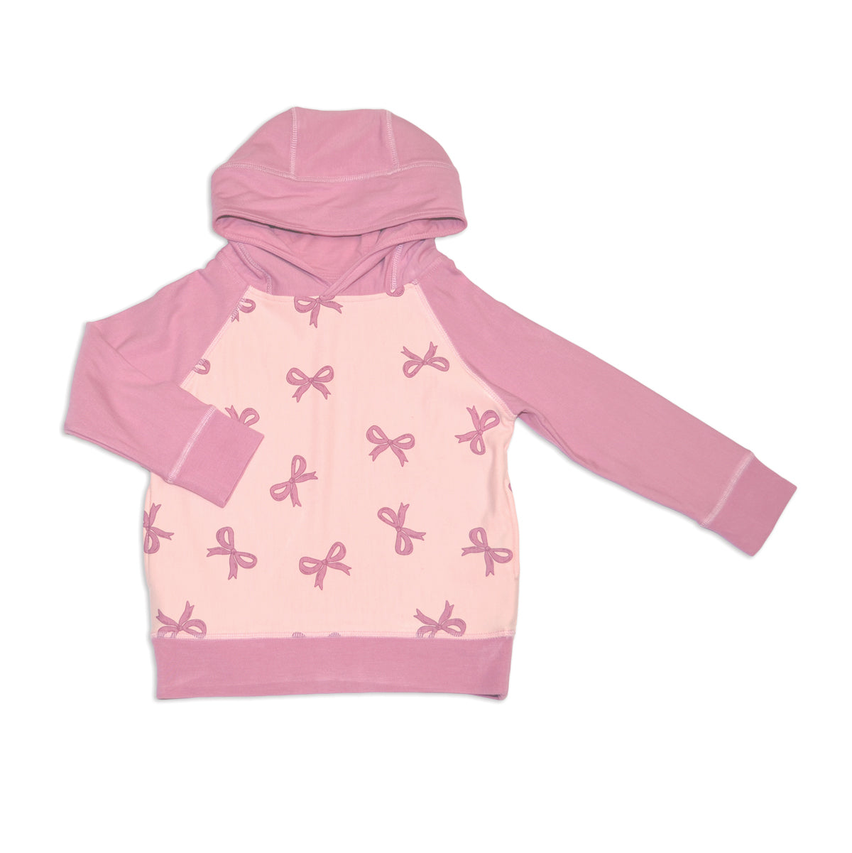 fleece hooded jacket whimsical bow print