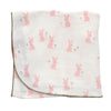 Organic Cotton Swaddler Blanket (Blush bunny print)