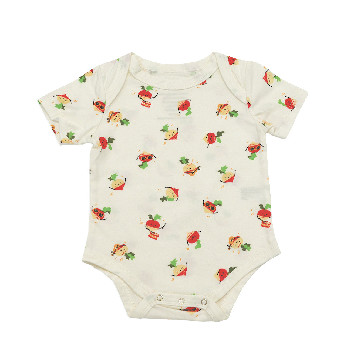 organic cotton onesie rad radish print