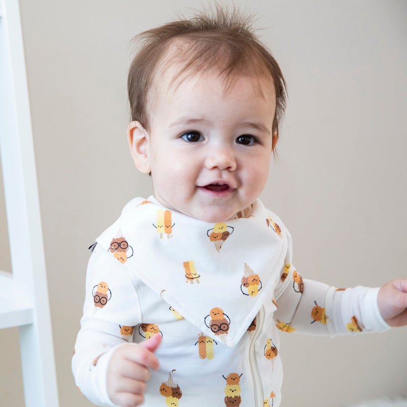 organic cotton bandana bib icy pals print