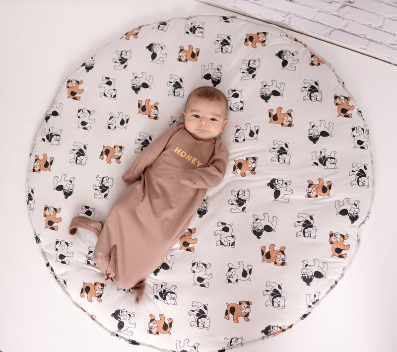 organic cotton knotted sleeper brownie color