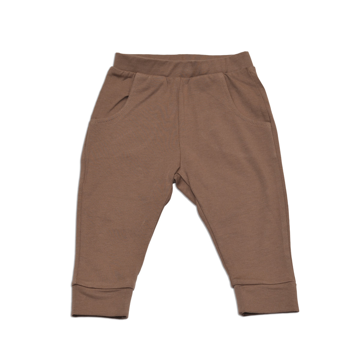 organic cotton elastic cuff jogger brownie color