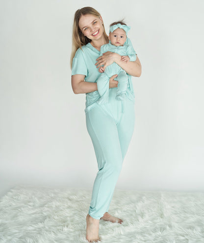 bamboo footies with two way zipper cotton candy