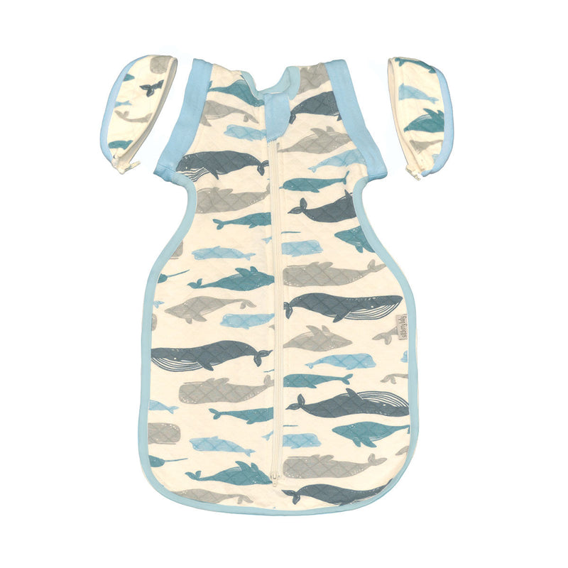 newborn cocoon sack whale print