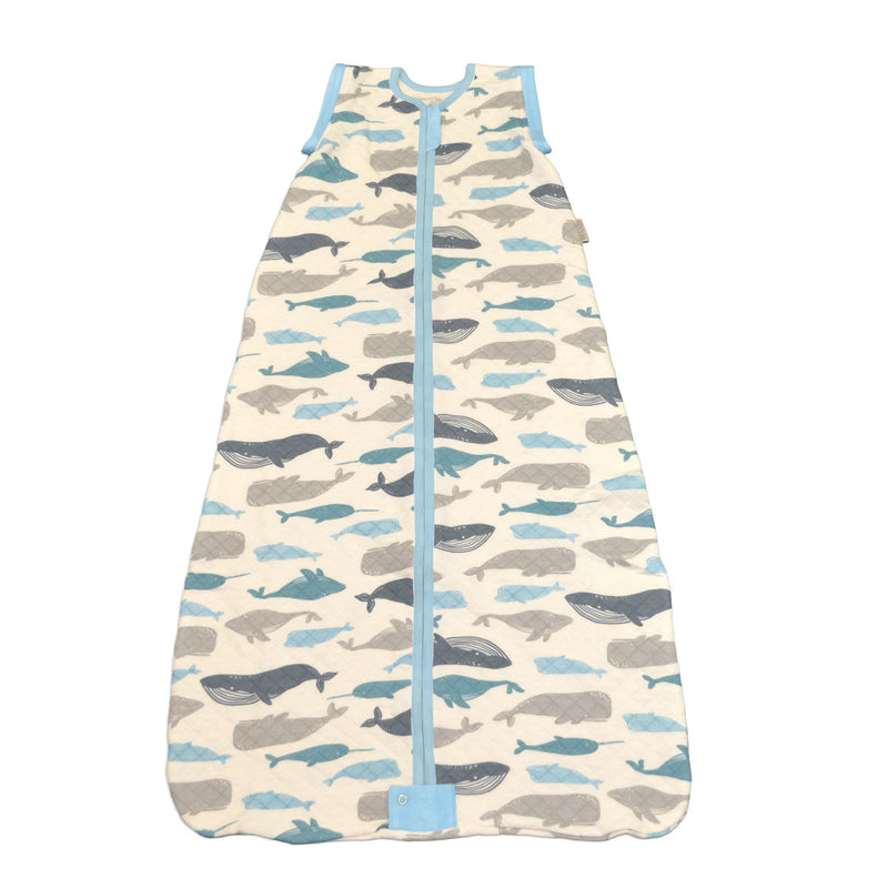 sleepsack with detachable sleeves whale print