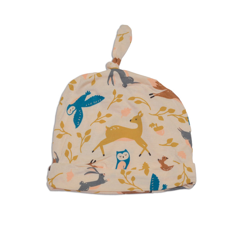 bamboo knot hat woodland frolic print