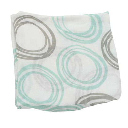 Bamboo Muslin Swaddle Whirlpool Print Seafoam