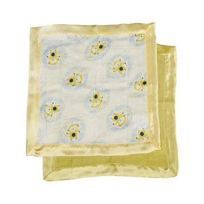 Bamboo Muslin Security Blankets (2pack) - Monkey Print &amp; Pear