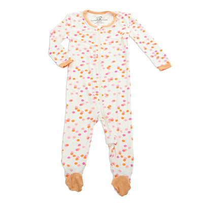 Bamboo Footies with Easy Dressing Zipper (Confetti Sprinkles Print)