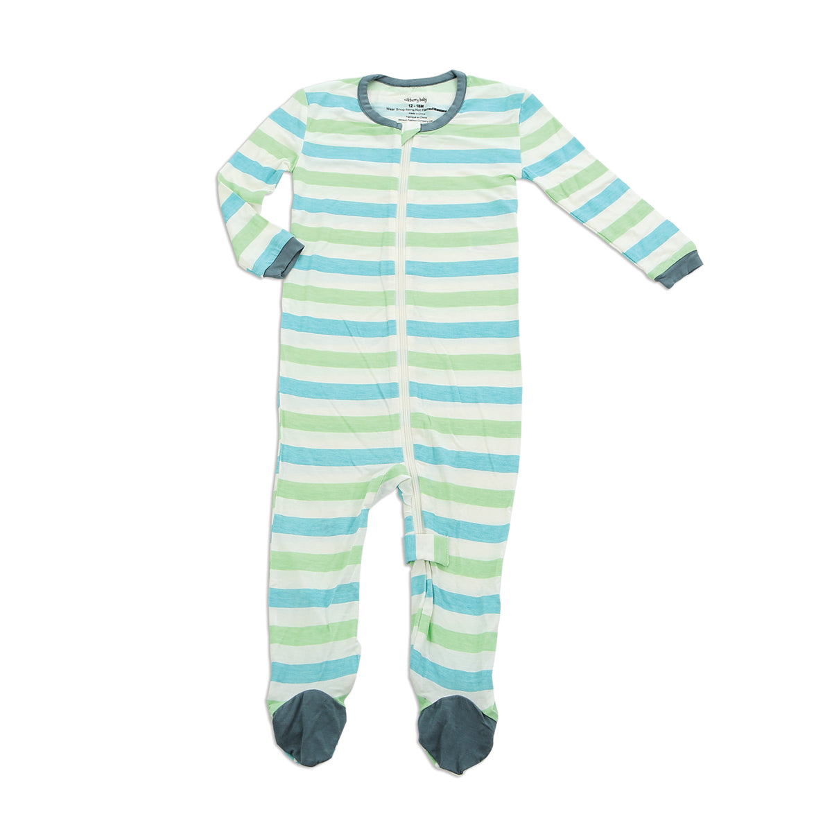 Bamboo Footies with Easy Dressing Zipper (Popsicle Stripe)