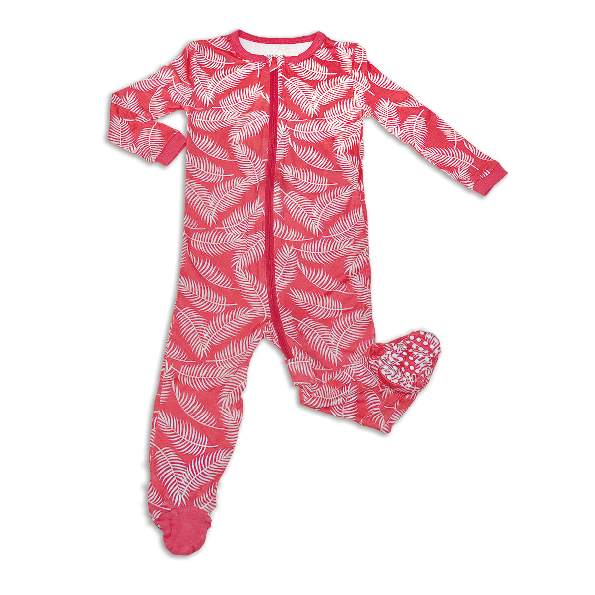 Bamboo Zip up Footed Sleeper (Breezy Leaves Print)