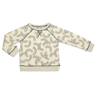 bamboo fleece sweatshirt rainbow toss print