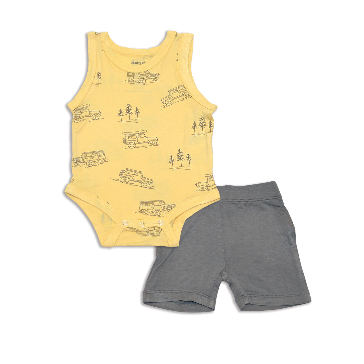 bamboo tank bodysuit short set off road print