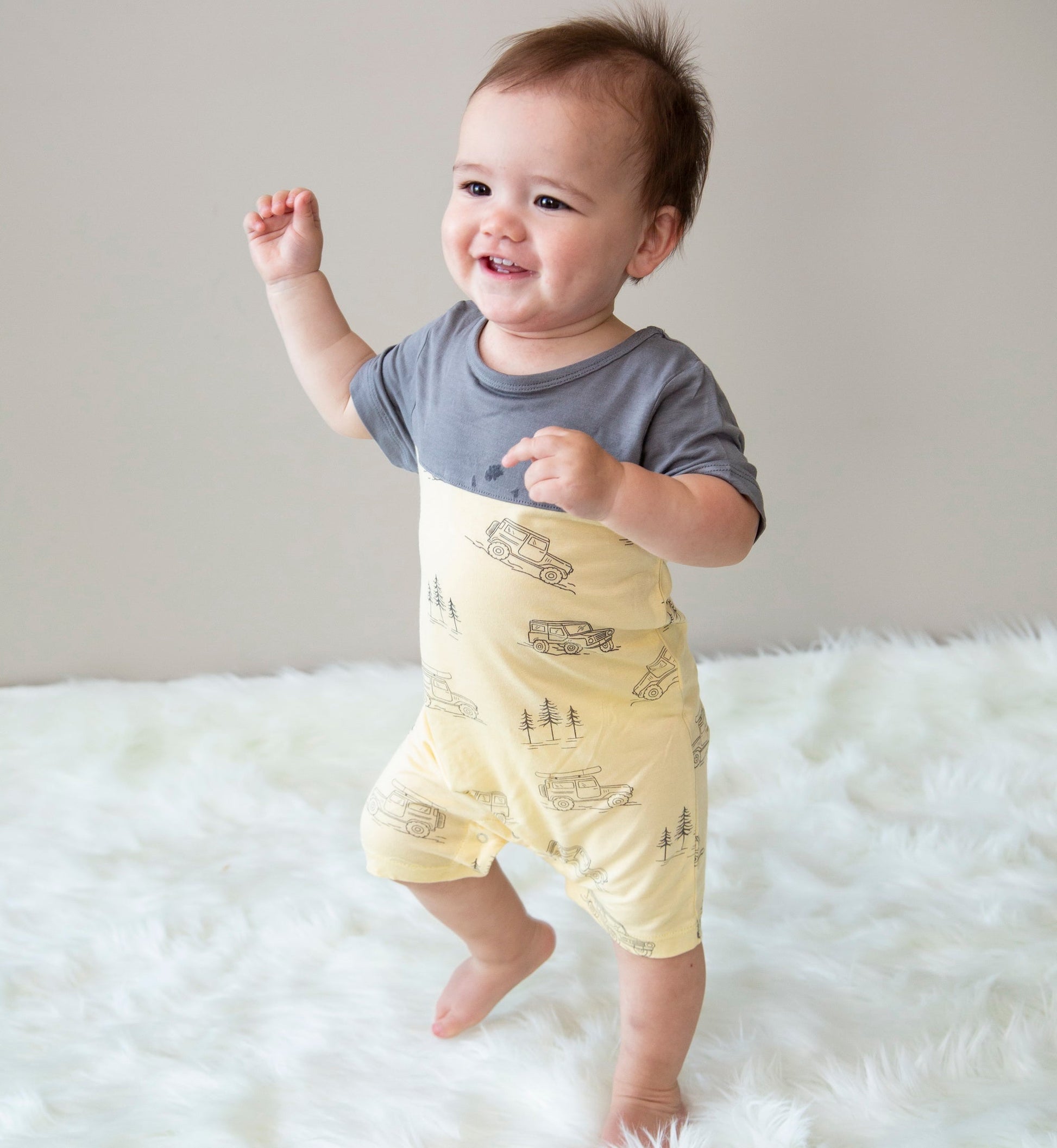 WF4342 bamboo romper off road print