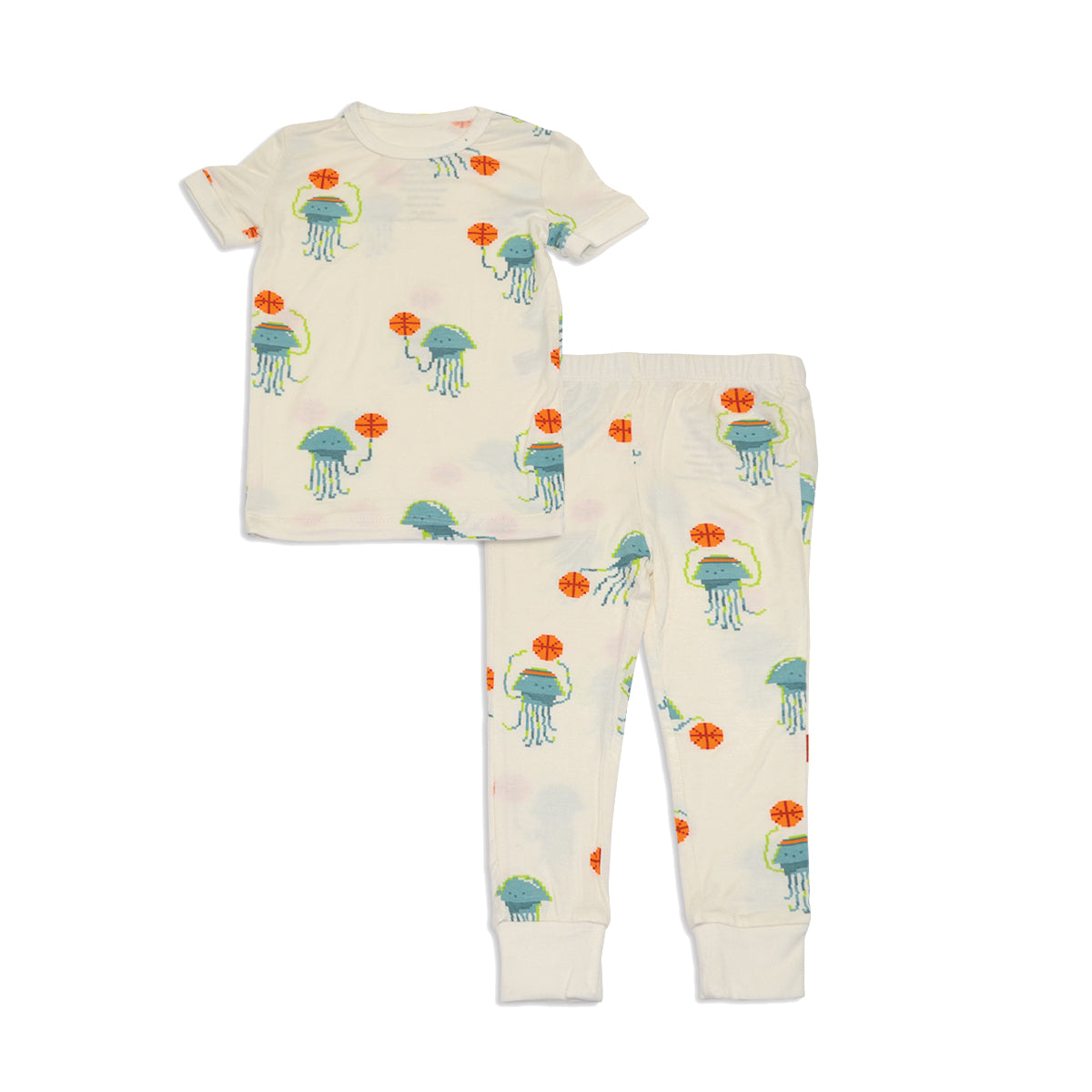 bamboo pajama set pixel jelly print