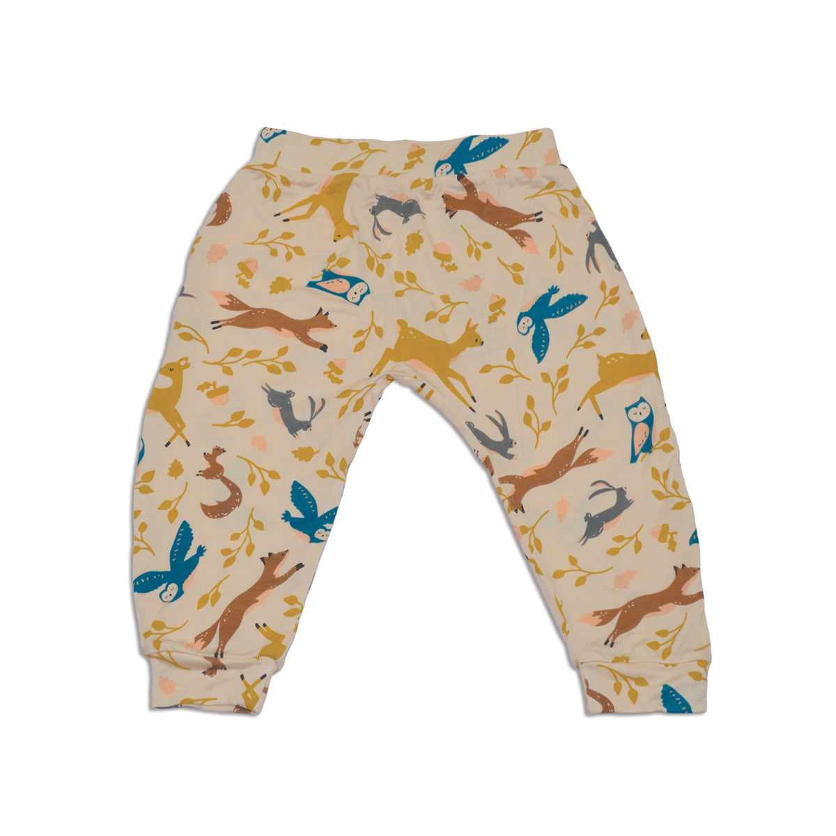 bamboo harem pants woodland frolic print