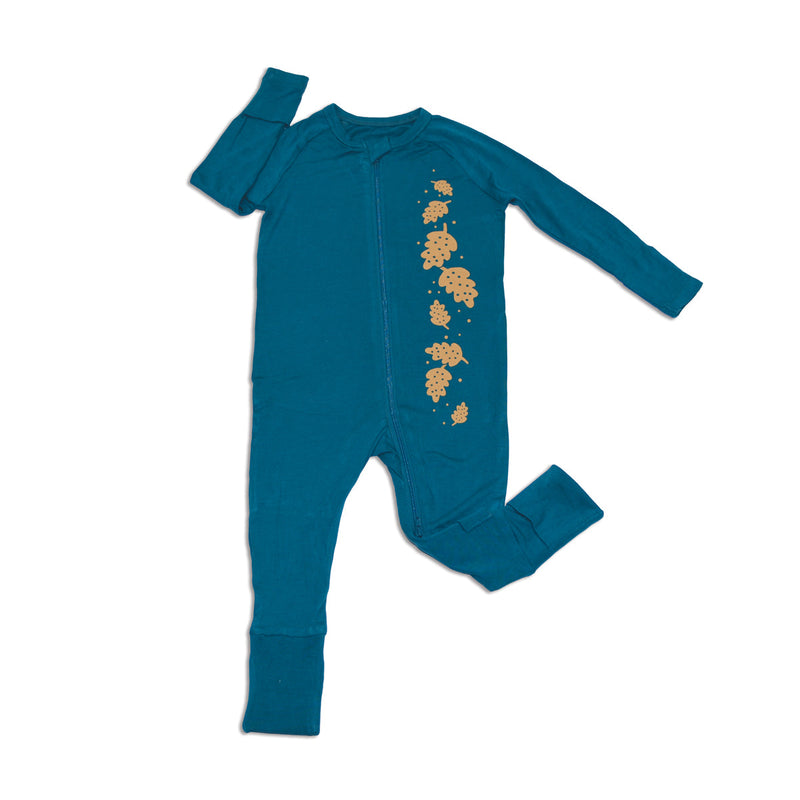 bamboo two way zipper romper deep ocean