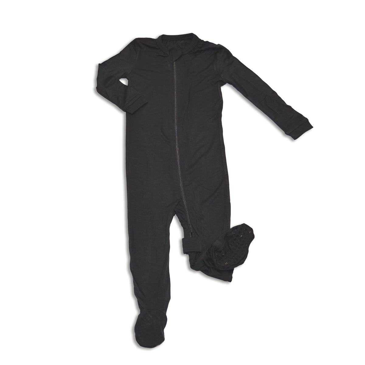bamboo zip up footies asphalt