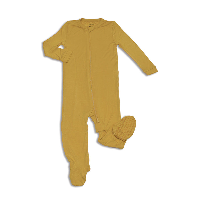 bamboo zip up footies fall leaf color