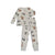 bamboo long sleeve pajama set cozy bulldog print