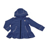 bamboo fleece zip hoodie with ruffle galactic blue color