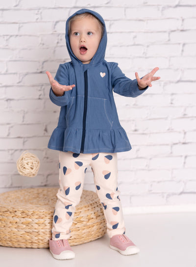 bamboo fleece zip hoodie with ruffle galactic blue color baby kids2
