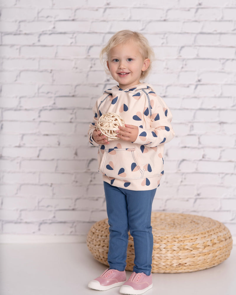 bamboo pullover hoodie heart flutter print
