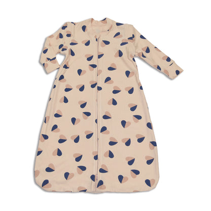 bamboo fleece sleep sack detachable sleeves heart flutter print