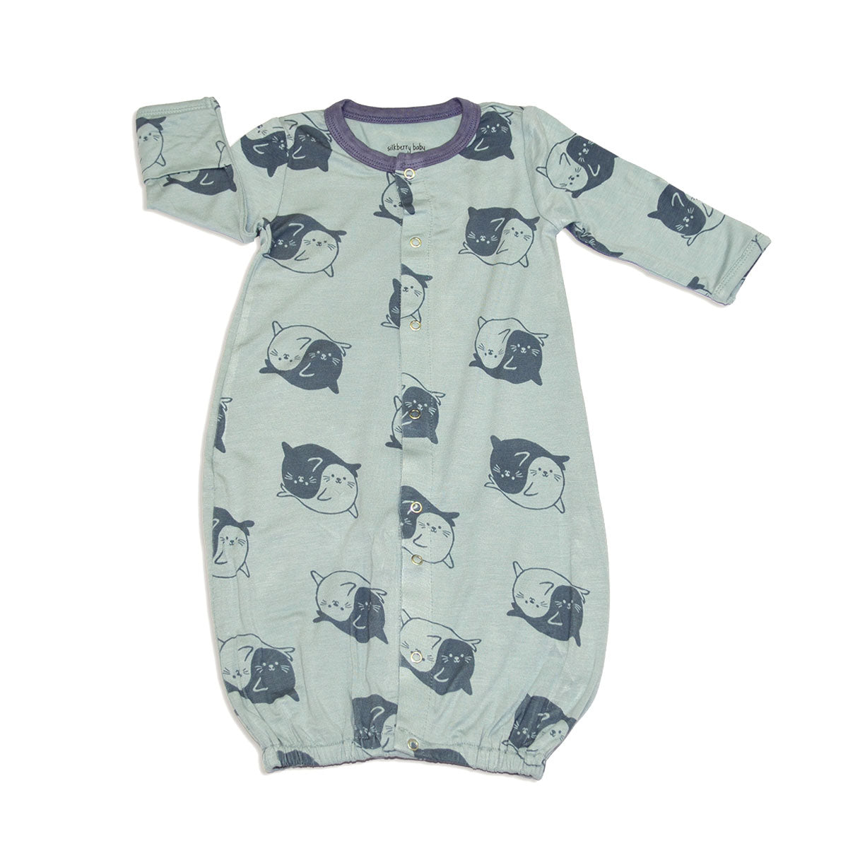 bamboo converter gown yin yang seals print