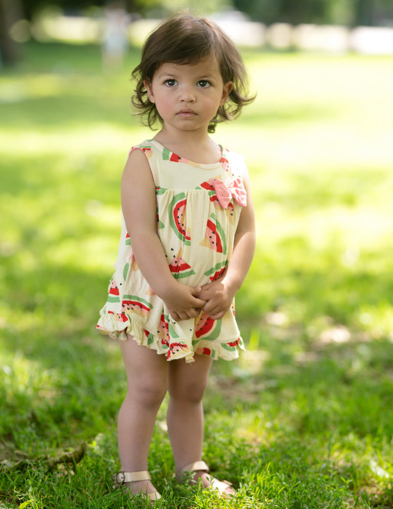 bamboo skirt bodysuit watermelon rainbow print