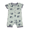 bamboo short sleeve zippy romper seals print