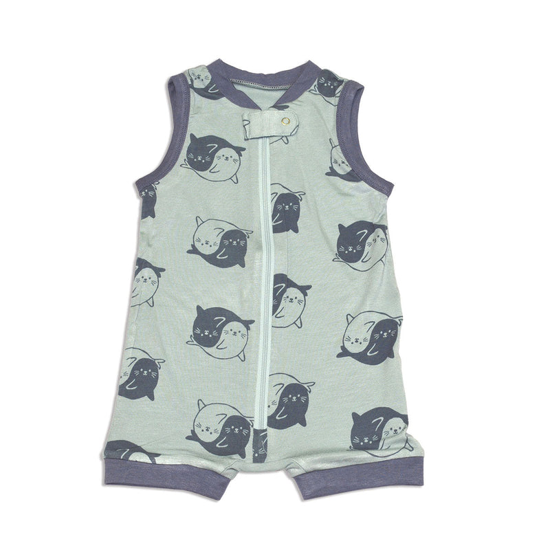 bamboo sleeveless romper seals print