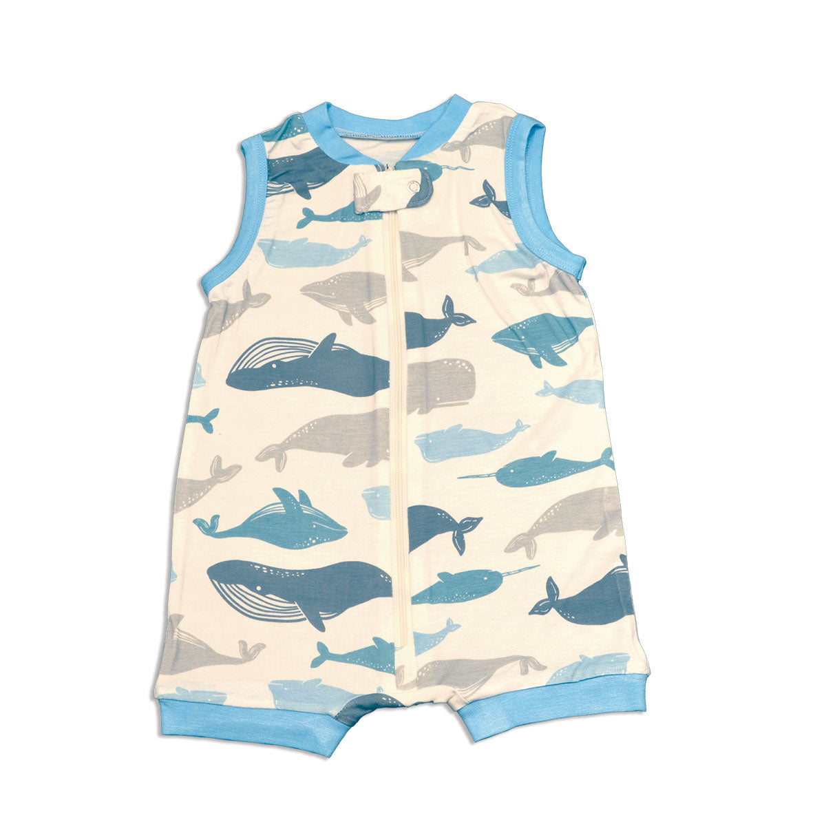 Bamboo Sleeveless Romper (Whale of a Time Print) 