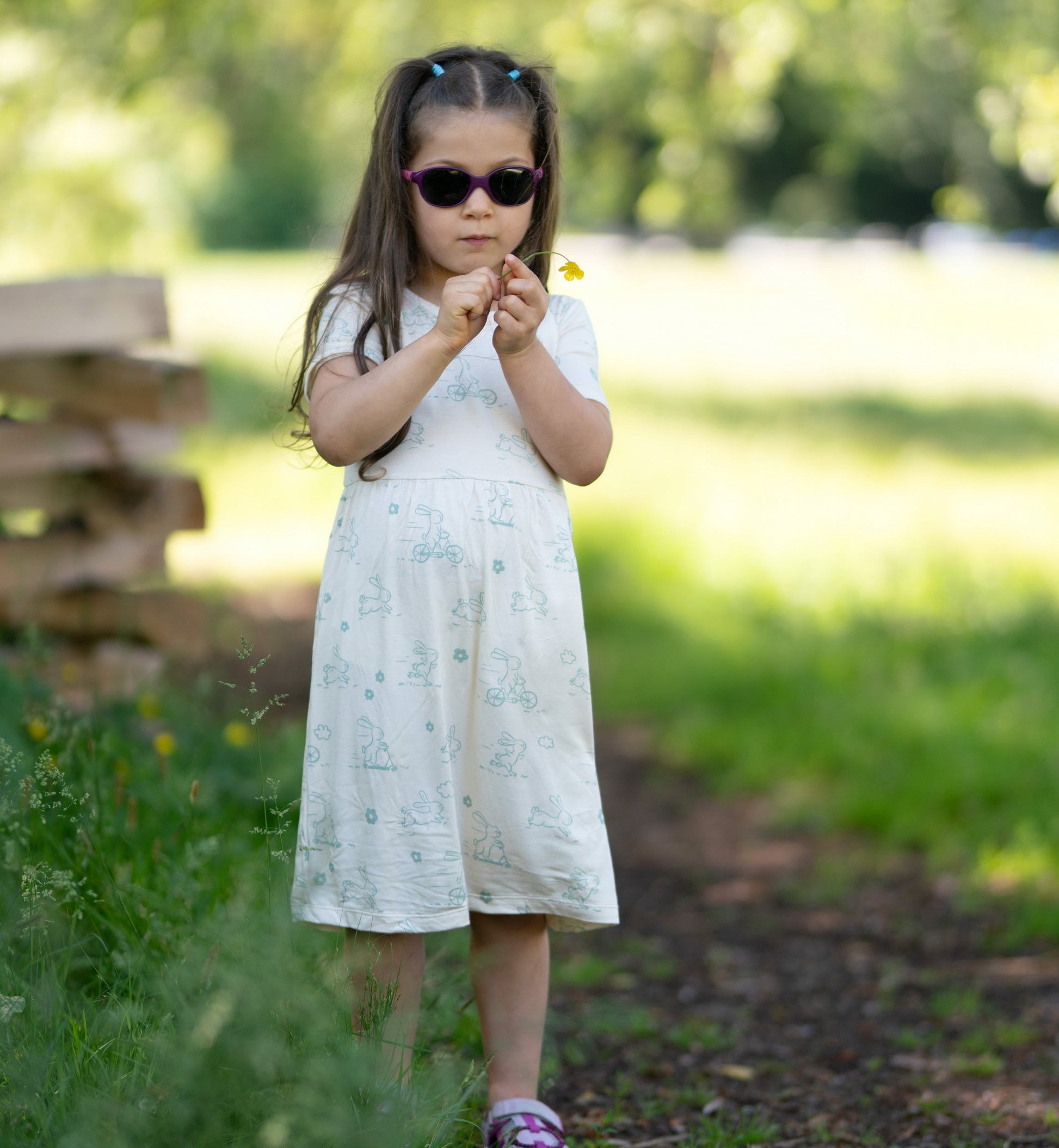 bamboo twirl dress bunny print