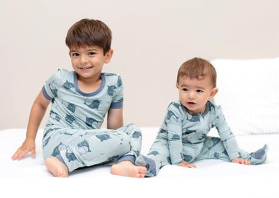 bamboo short sleeve pajama set seal print