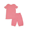 bamboo short sleeve top & short PJ set pink lemonade