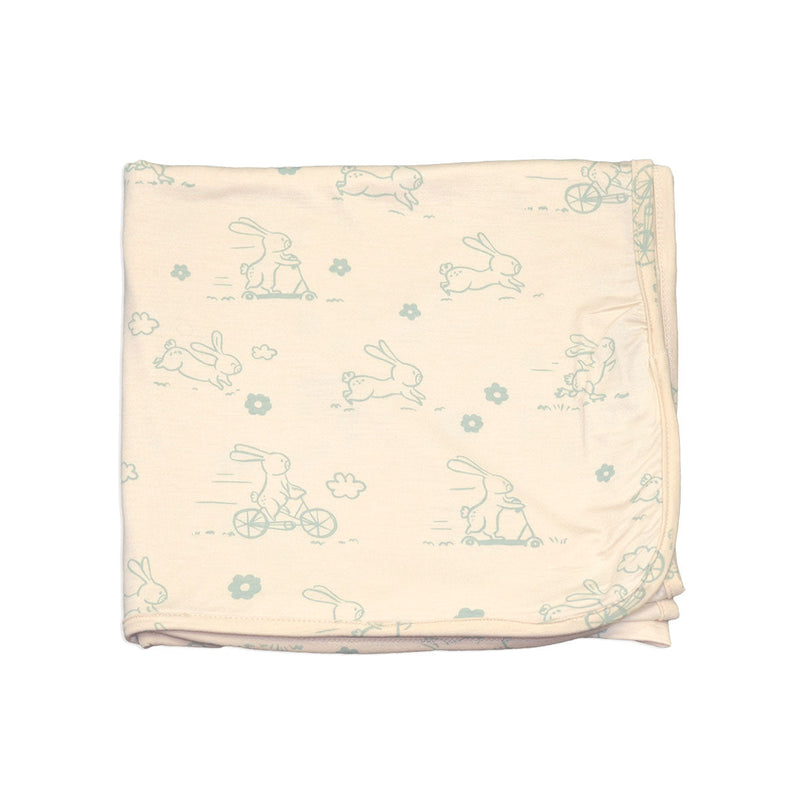bamboo swaddle blanket go go bunny print