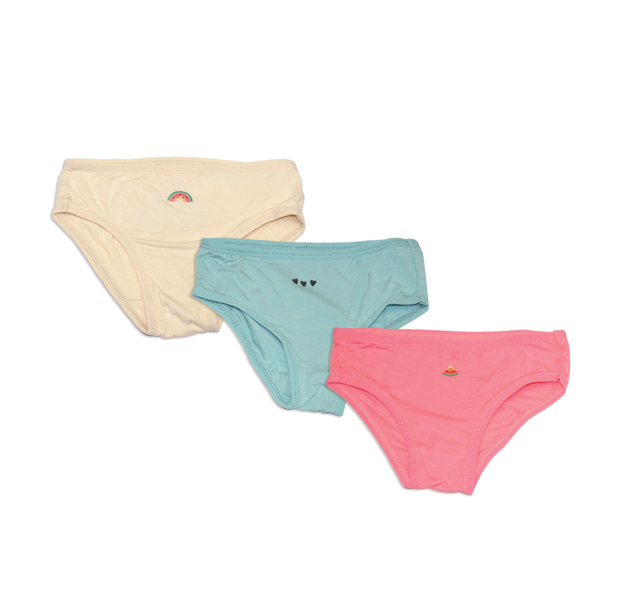 Bamboo Girls Bikini Underwear 3 pack (Pink Lemonade/Lustre/Soft Sand) 