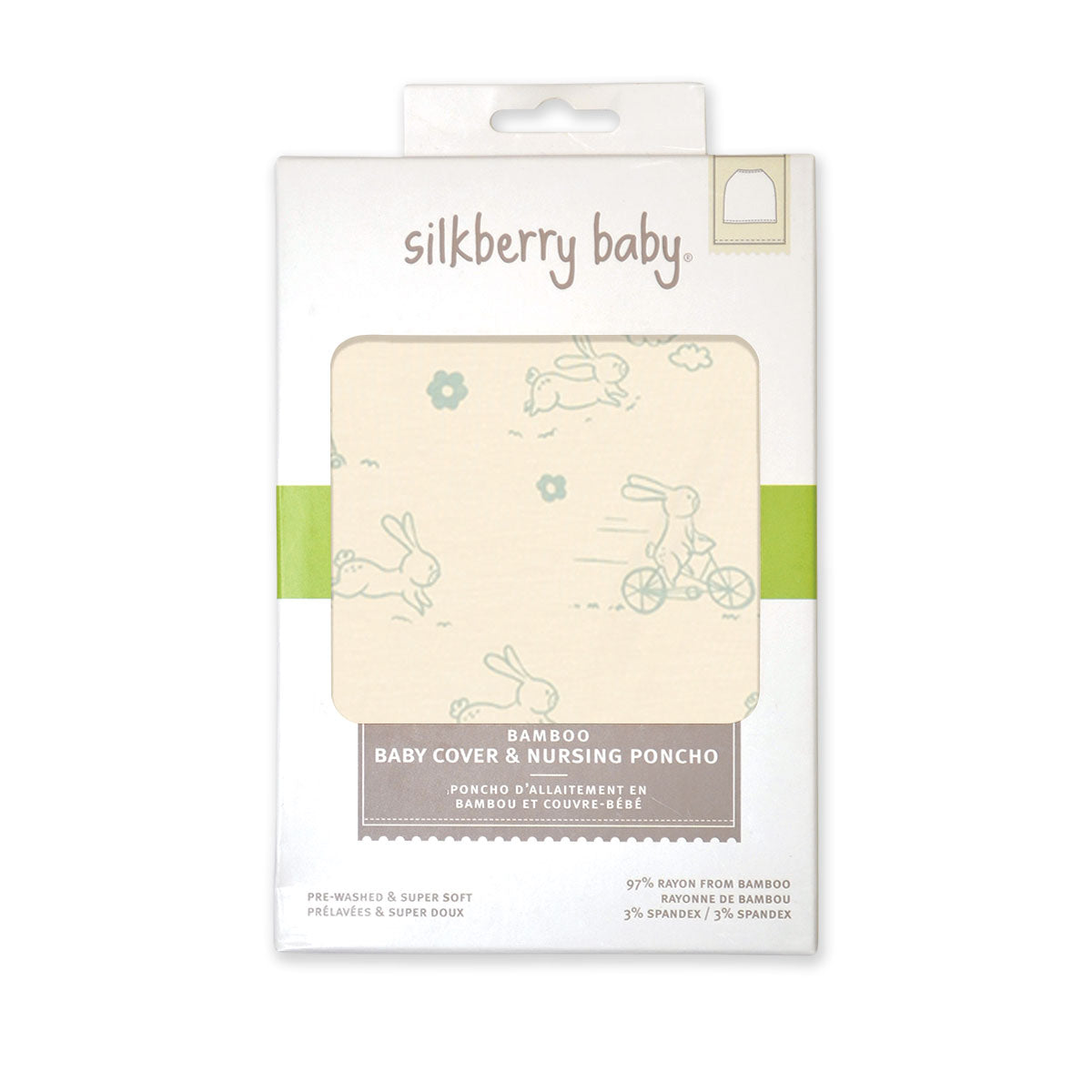 bamboo baby cover & nursing poncho bunny print