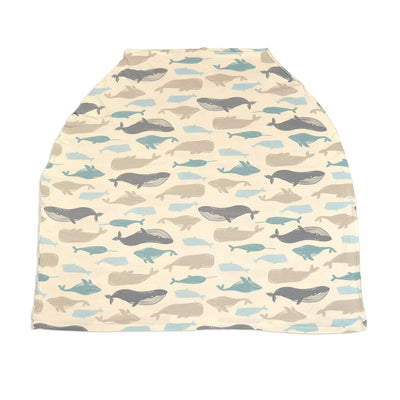 bamboo baby cover & nursing poncho whale print