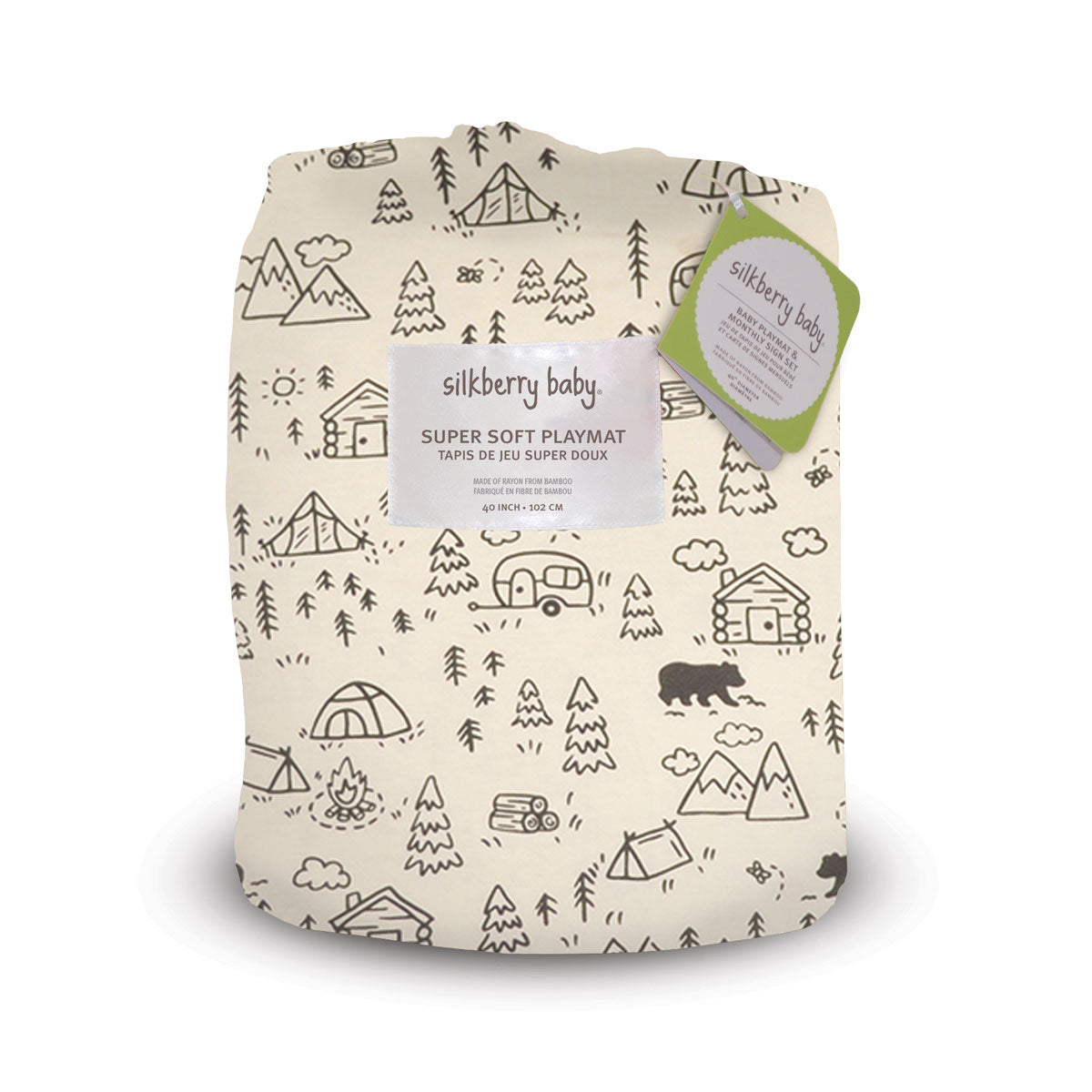 bamboo playmat doodle camp print