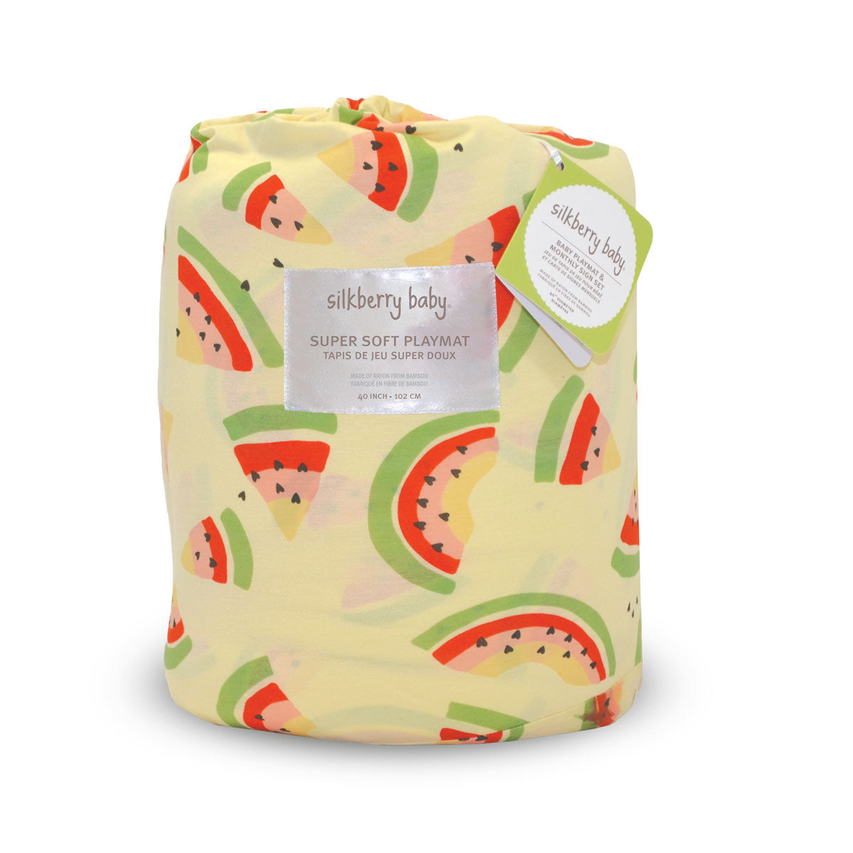 bamboo playmat watermelon rainbow print