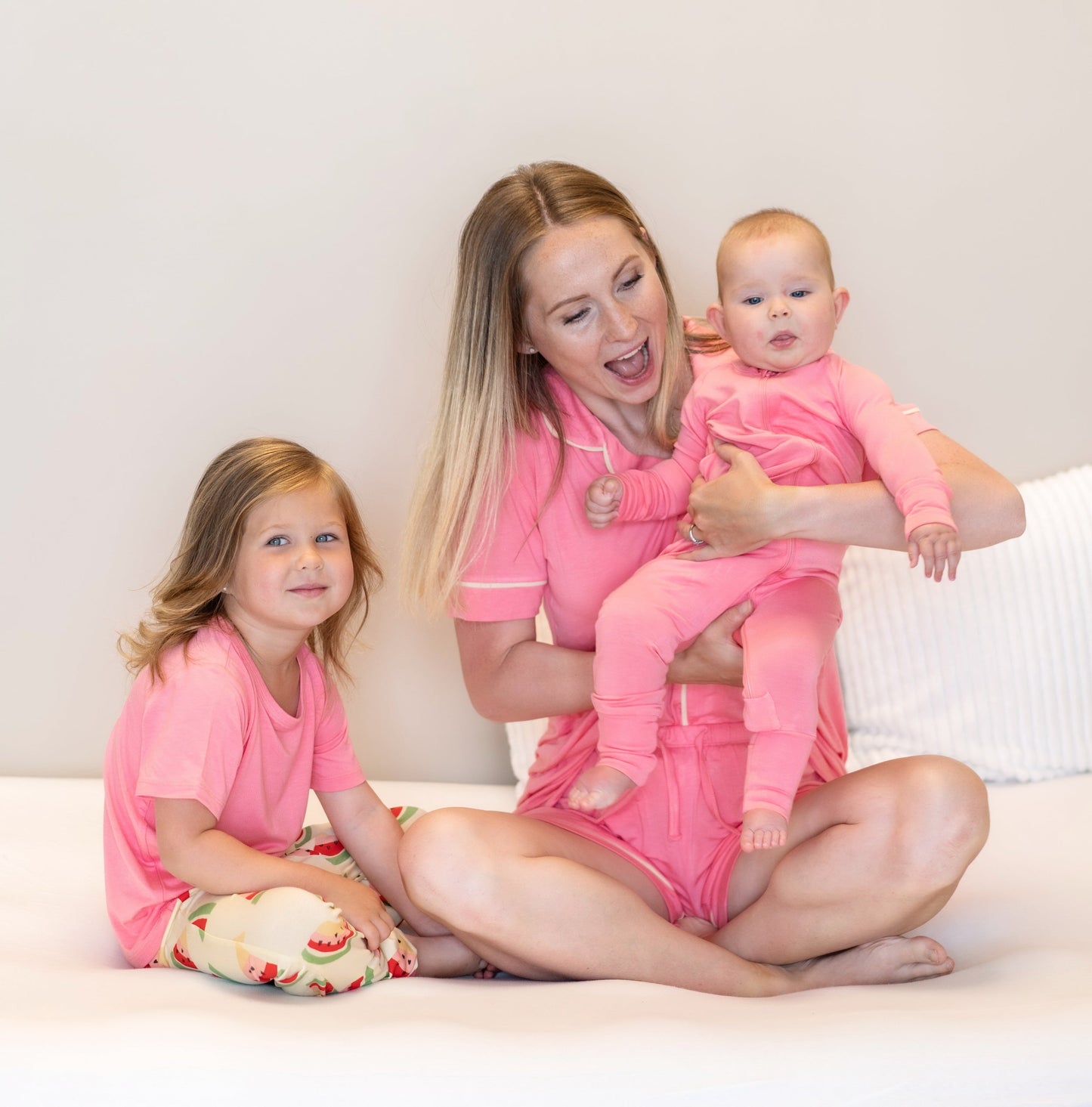 bamboo zippy romper pink lemonade