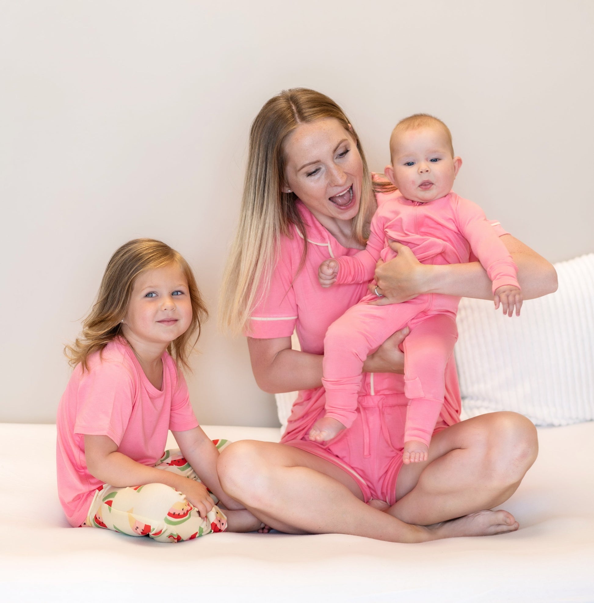 bamboo zippy romper pink lemonade