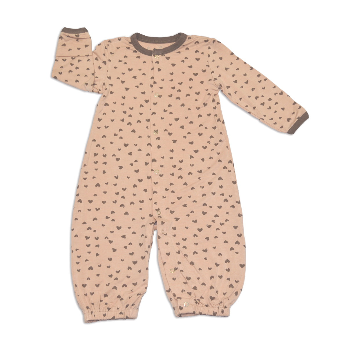 bamboo converter gown with legs doodle hearts print